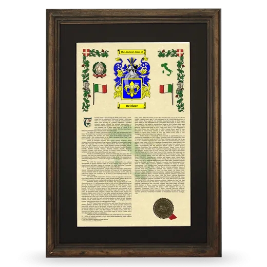 Del fiore Deluxe Armorial Framed - Brown